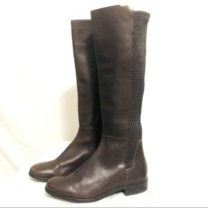 Cole Haan Leather Riding Boots Rockland Chestnut Brown Leather Knee High Size 6